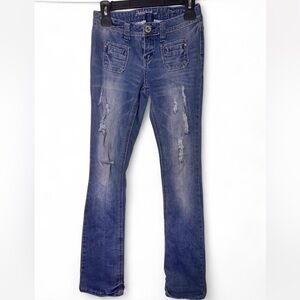 Amethyst Jeans Women's Blue Distressed Skinny Jeans